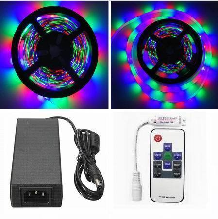 20 meter (4x5 meter), 12 volt, 96 watt, IP65, RGB LED strip - KOMPLET SÆT