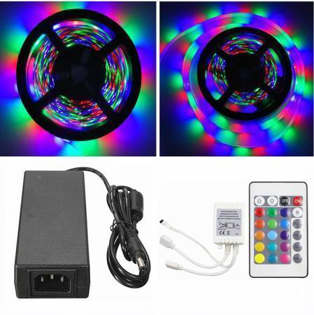10 meter (2x5 meter), 12 volt, 48 watt, IP65, RGB LED strip - KOMPLET SÆT
