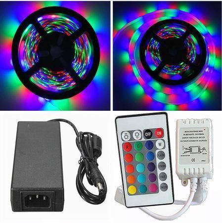 20 meter (4x5 meter), 12 volt, 96 watt, IP65, RGB LED strip - KOMPLET SÆT
