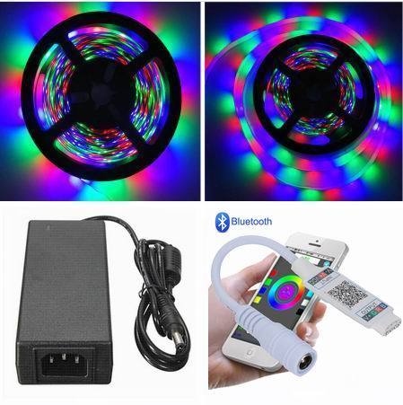 20 meter (4x5 meter), 12 volt, 96 watt, IP65, RGB LED strip - KOMPLET SÆT