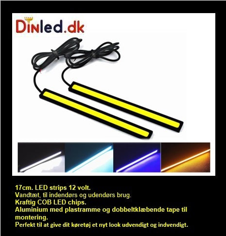 LED strip / skinne 17 cm vandtæt, 12v.