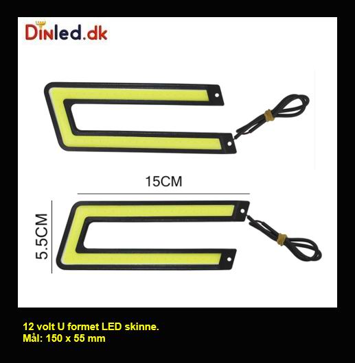 U Formet LED strip / skinne 12v.