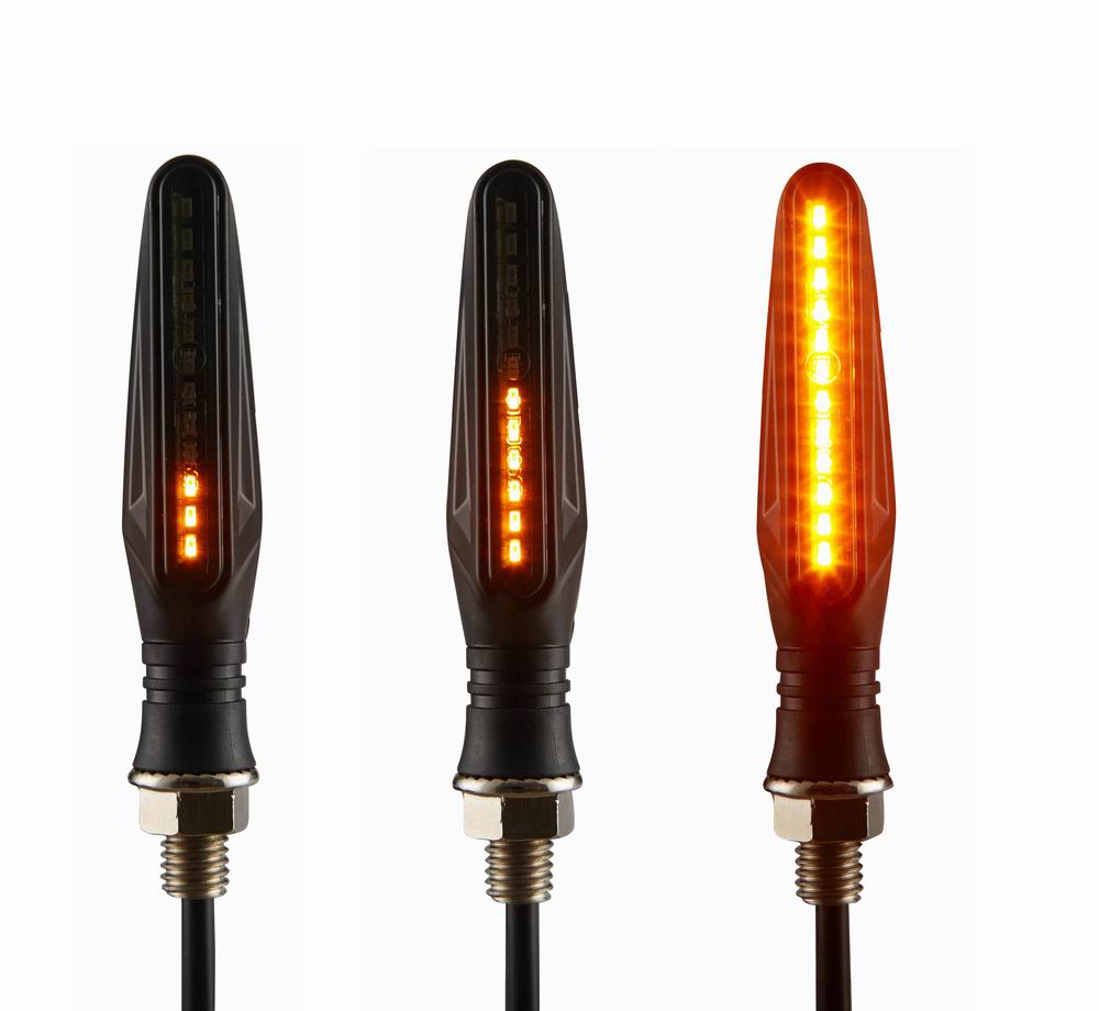 Blinklygter med gult dynamisk (løbende) lys - sæt m. 2 stk.