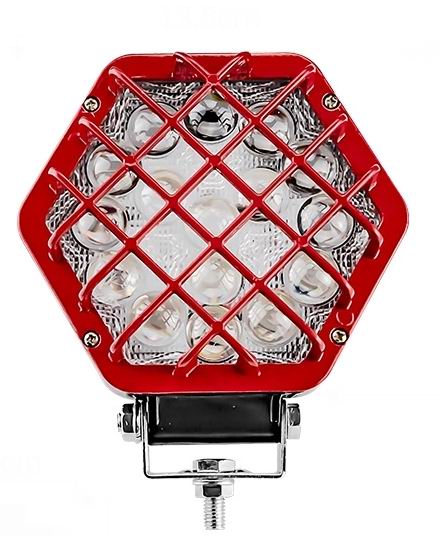 LED køretøjs projektør 48 watt 12/24/48 volt - med gitter