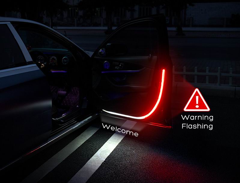 Sikkerhedslys til bildør - sæt med 2 stk.