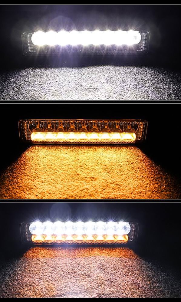 LED køretøjs projektør 36 watt (2x18 watt) 12/24/48 volt - 2 farvet