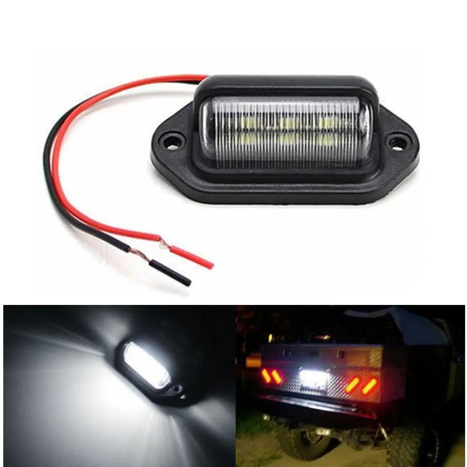 Nummerpladelys med 6 LED - 12 volt