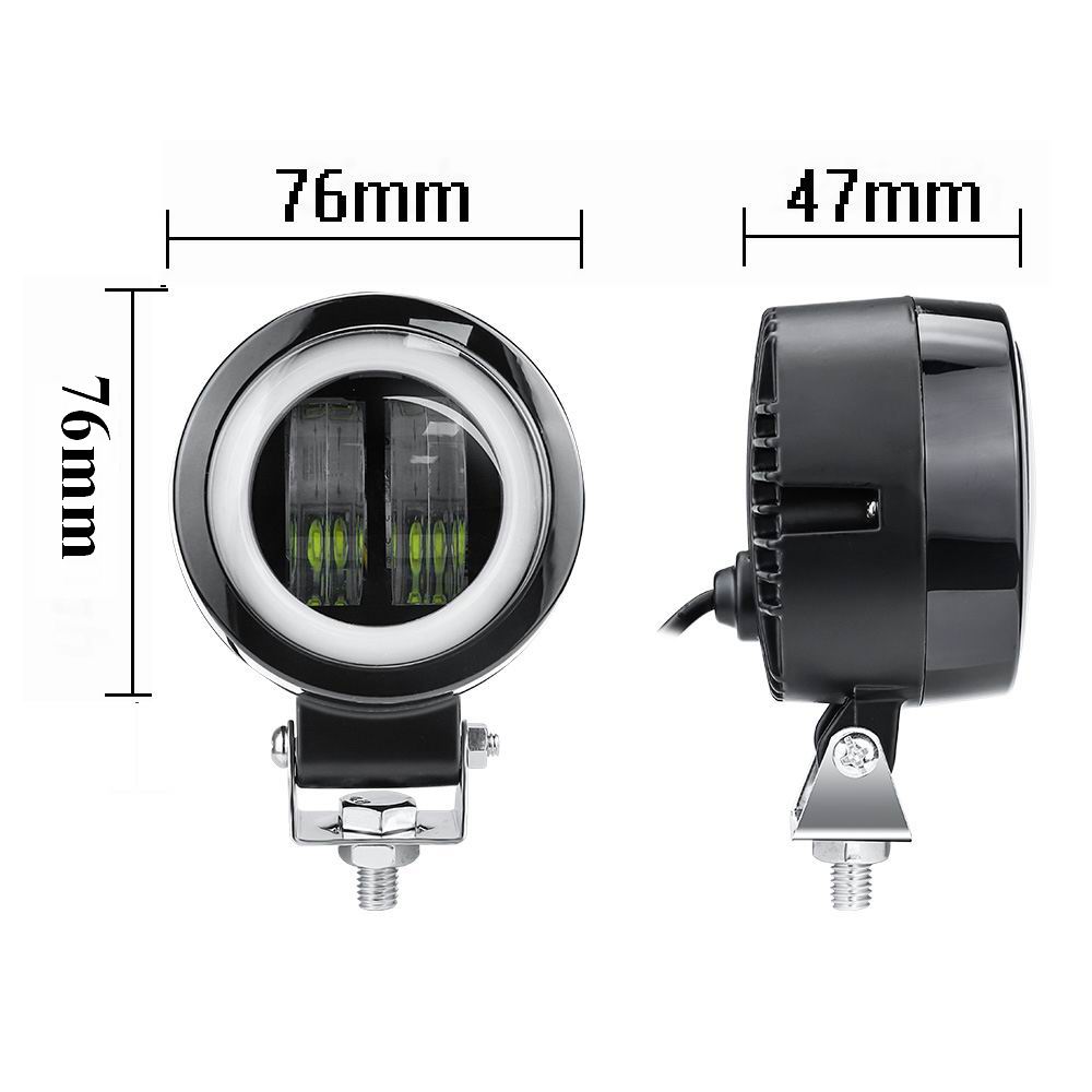 LED køretøjs projektør 20 watt 12/24 volt - HALO - Rund