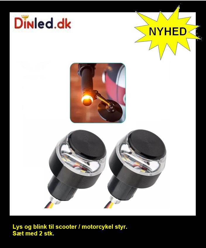 Lys og blink til scooter / motorcykel - 12 volt