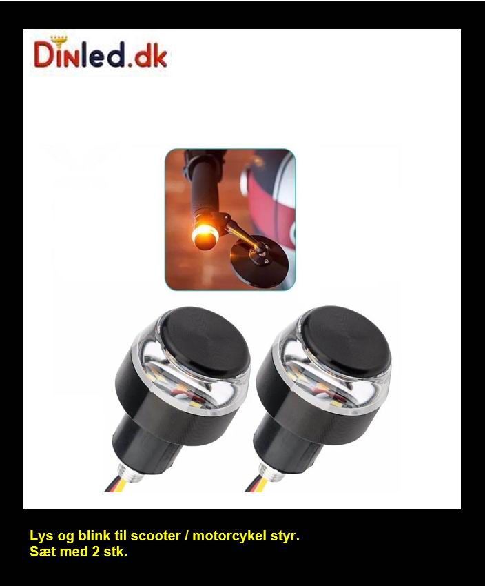 Lys og blink til scooter / motorcykel - 12 volt