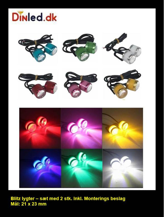 Strobe lygter sæt med 2 stk.