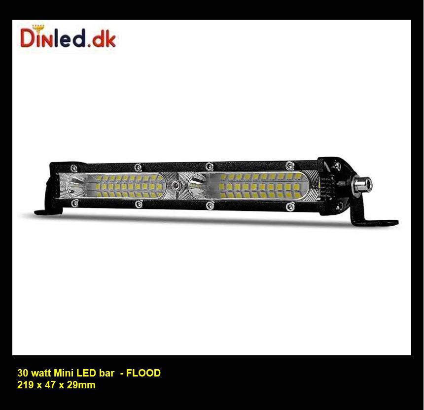 Slim 30 watt mini LED Lys bro / lys bar - FLOOD