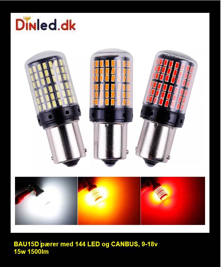 BAU15S 144 LED pære med CANBUS - 12v