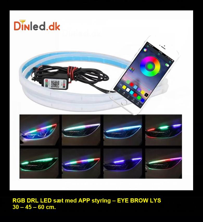 MAGIC App styret sæt 12v, 30 / 45 / 60 cm. - LED EYE BROW LYS