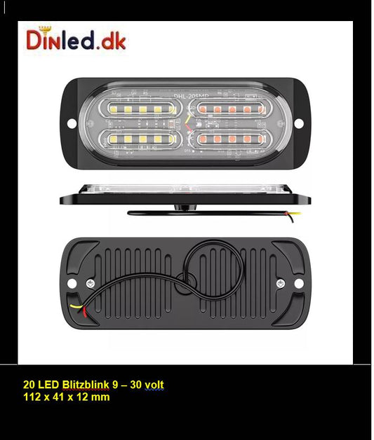 20 LED Blitzblink / strobe blink 12v / 24v