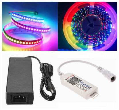 5 meter, 12 volt, 60 watt, 300 LED, RGBW / RGBWW LED strip KOMPLET SÆT