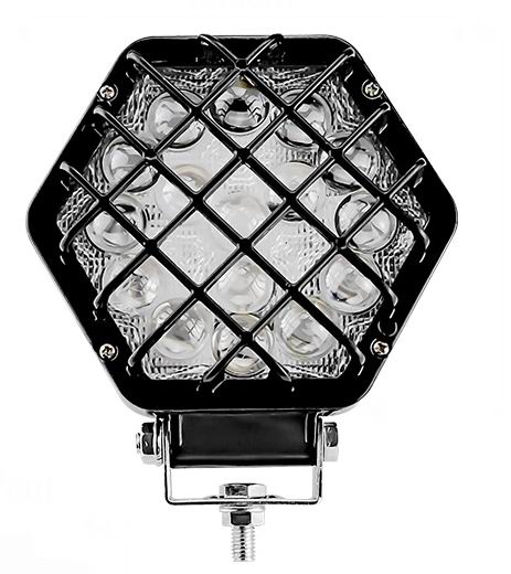 LED køretøjs projektør 48 watt 12/24/48 volt - med gitter