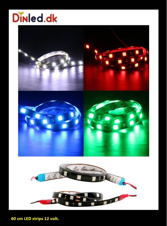 LED flexible strips 60cm vandtæt, 12v.