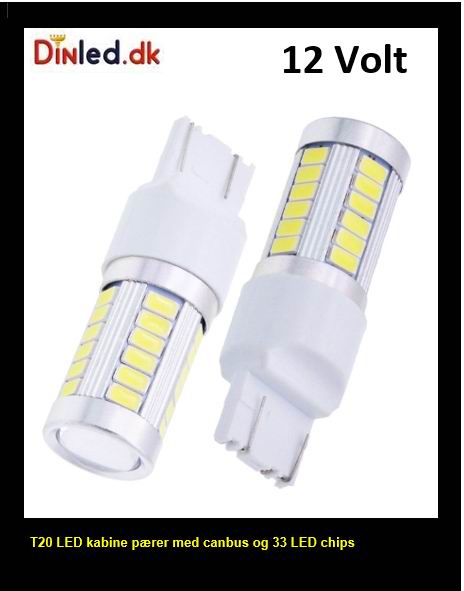 T20 LED pære med  projektor linse - 12v