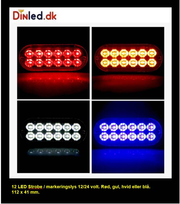12 LED Blitzblink / strobe blink 12v / 24v - ALUMINIUM