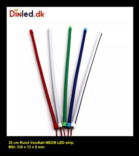 LED NEON strips 30cm, 12v.  - vandtæt