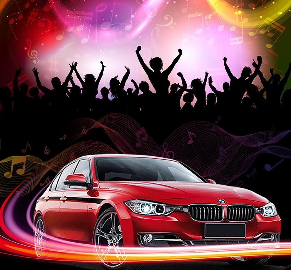 Ambient multicolor LED lys til montering under bilen - med APP styring - 90x120cm