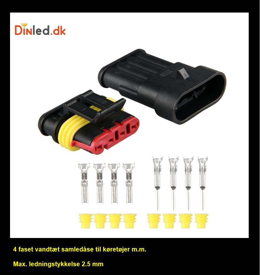 Vandtæt samleled til køretøjer 4-faset 1-10 sæt