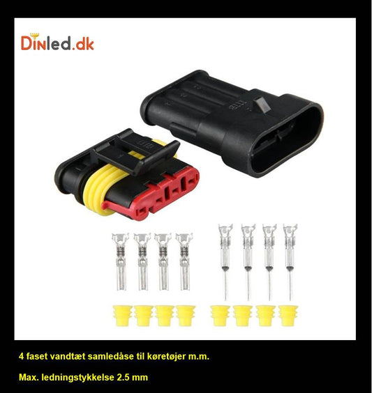 Vandtæt samleled til køretøjer 4-faset 1-10 sæt