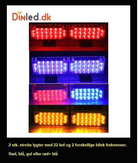 Strobe / blink lygter, 12v