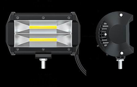 LED COB projektør 24 watt 12/24 volt - 2 rækker