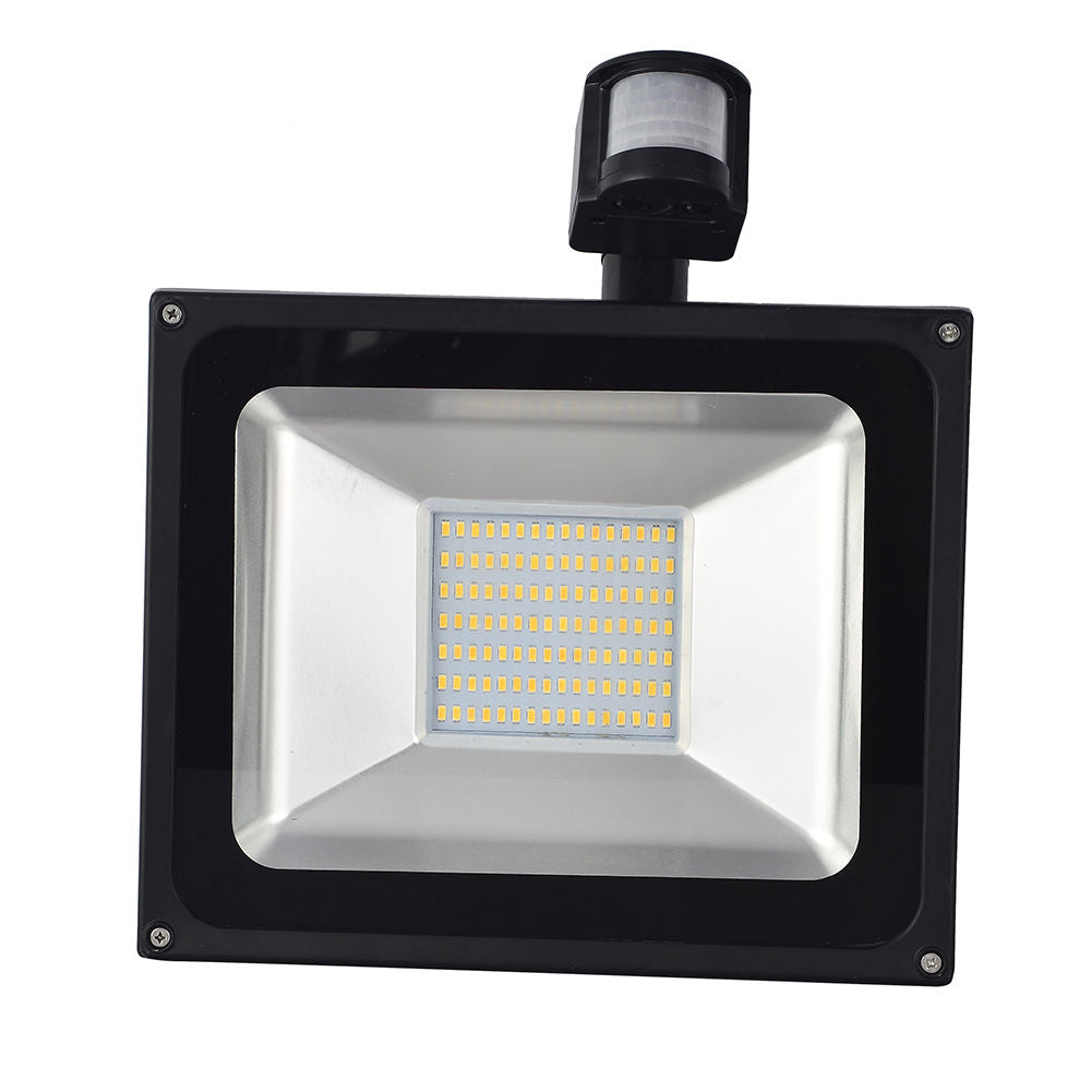 LED slim projektør 100 watt m. sensor - LAGERRYDNING