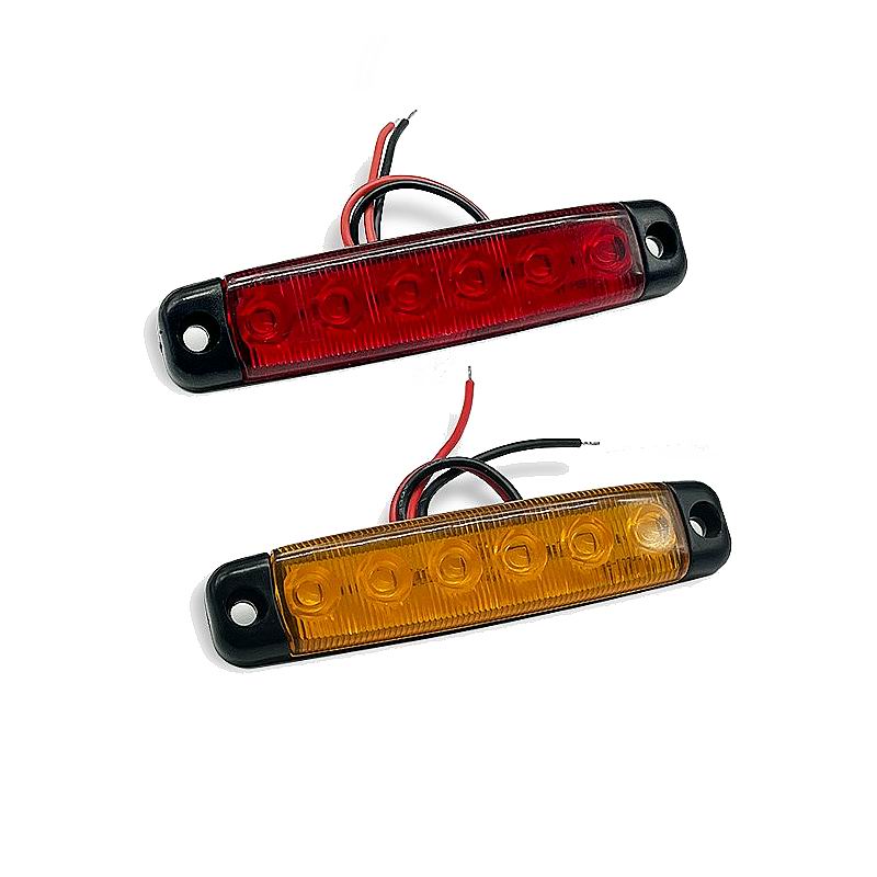 6 LED markeringslygte, 24v - sæt med 12 stk