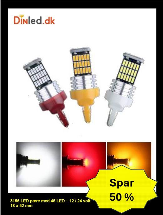 3156 CANBUS LED  pære - 12v
