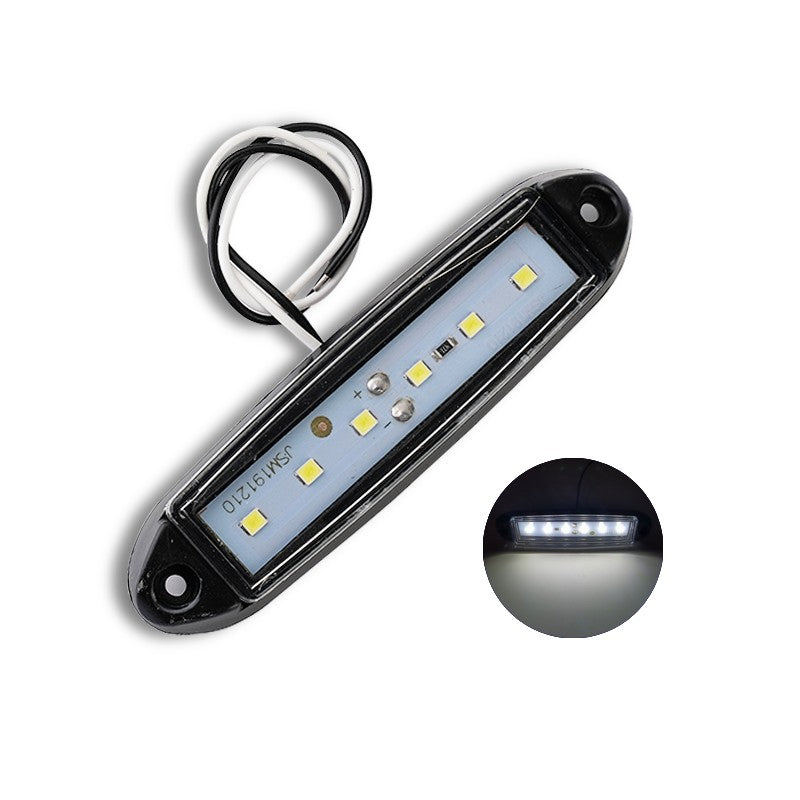 6 LED markeringslygte, 12- 24v - sæt med 12 stk