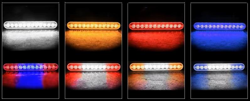 12 LED Blitzblink / strobe blink 12v / 24v - Aflang