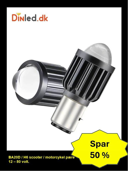 BA20D / H6 LED forlygtepærer til Scooter  / Motorcykel - 10-80v - 15 watt