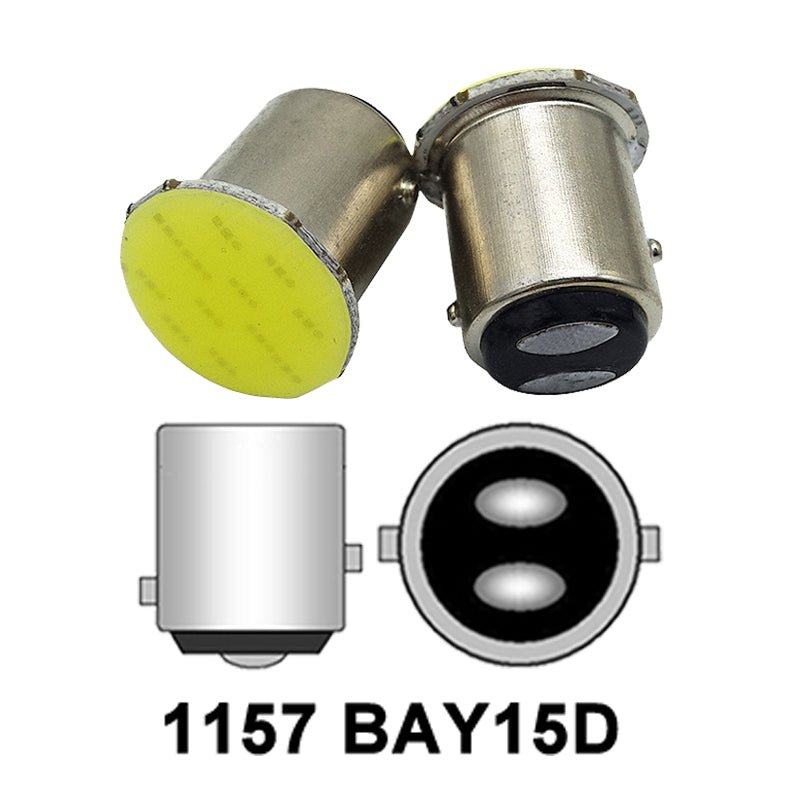 BAY15D COB LED pære - 2 stk - 12v