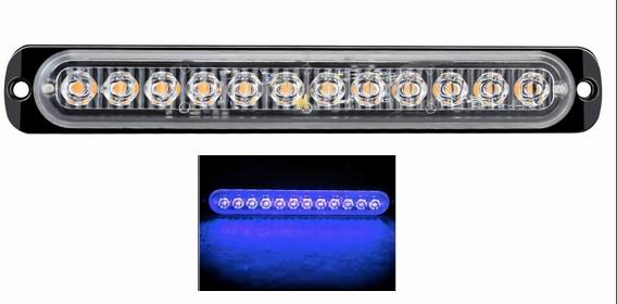 12 LED Blitzblink / strobe blink 12v / 24v - Aflang