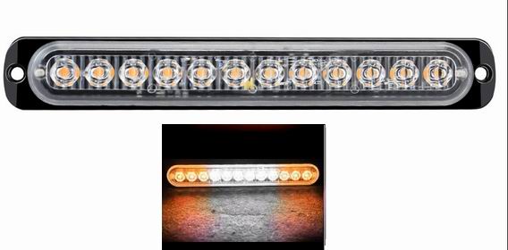 12 LED Blitzblink / strobe blink 12v / 24v - Aflang