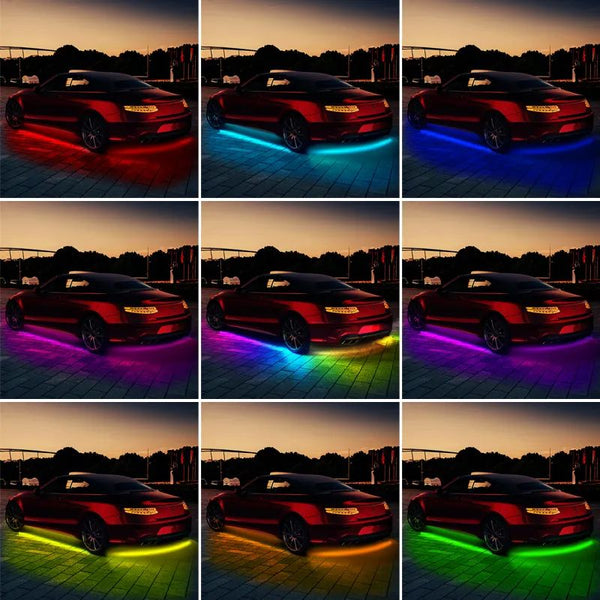 Ambient MAGIC multicolor LED lys til montering under bilen 90x120 cm