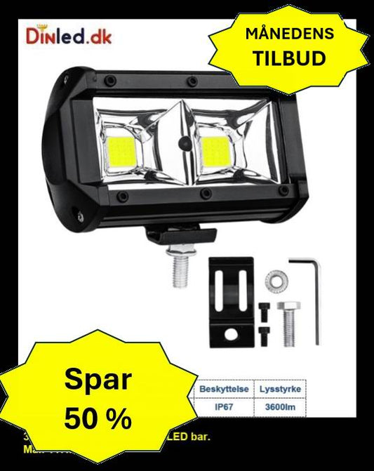 LED COB køretøjs projektør 36 watt 12/24 volt