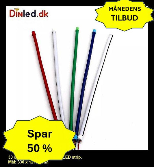 LED NEON strips 30cm, 12v.  - vandtæt