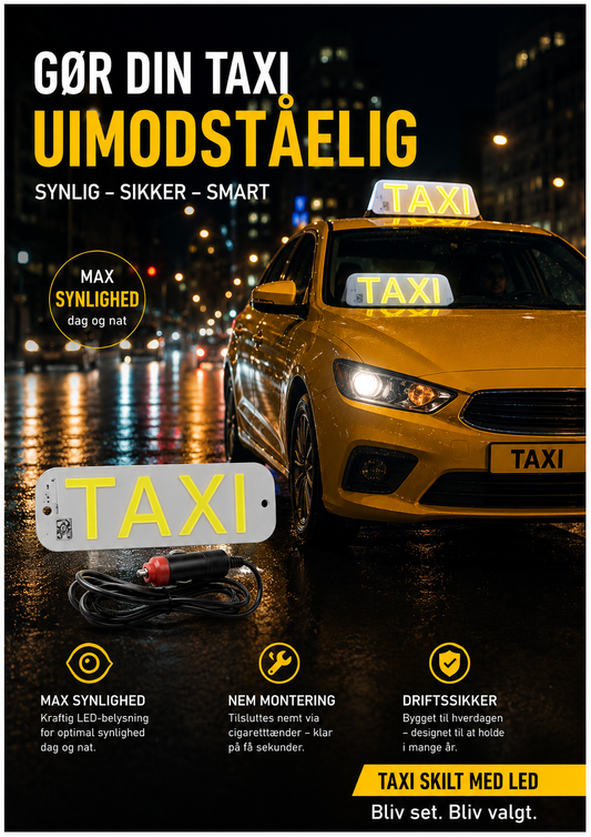 Taxi Skilt med stik til cigartænder