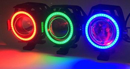 LED projektør 10 watt 12 volt - HALO - Rød - Grøn - Blå