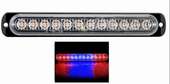12 LED Blitzblink / strobe blink 12v / 24v - Aflang