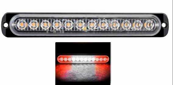 12 LED Blitzblink / strobe blink 12v / 24v - Aflang