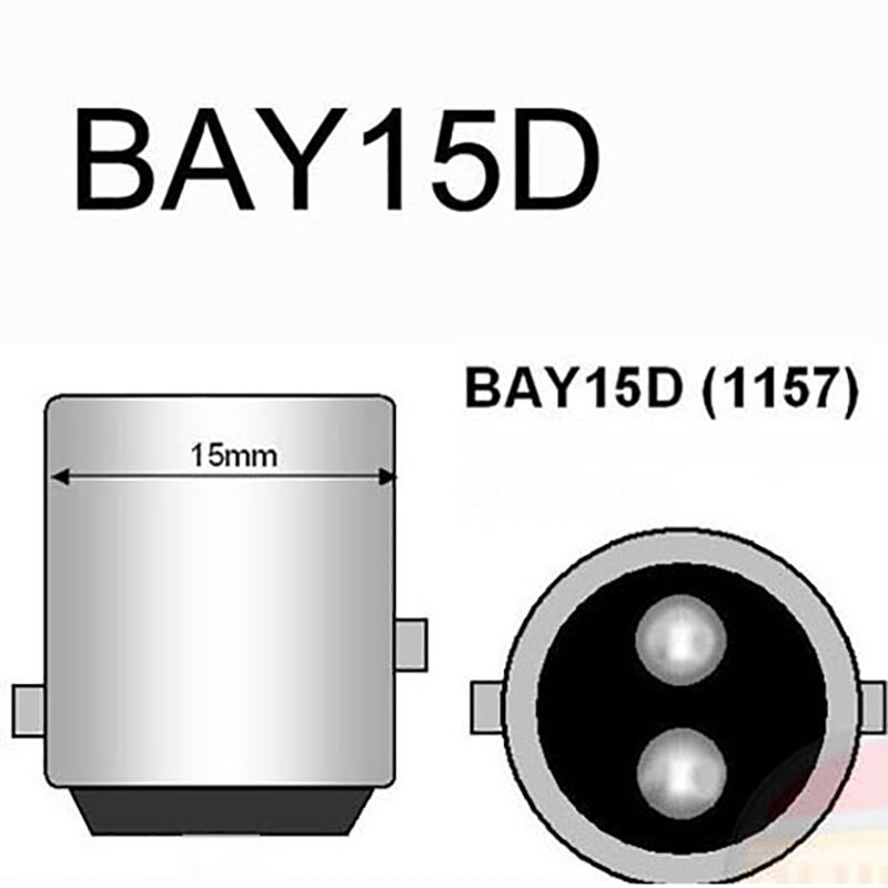 BAY15D LED pære med 12 LED - 12v