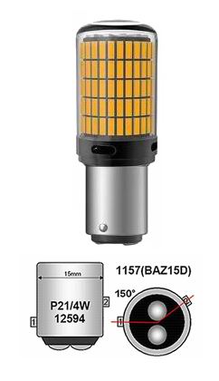 BAZ15D LED pære med 144 og CANBUS, 12v