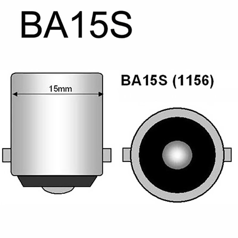 BA15S LED pære med 12 LED - 12v