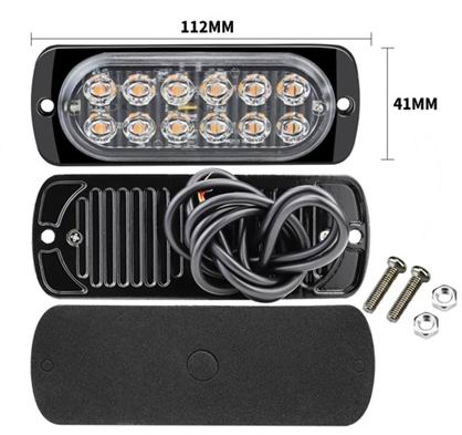 12 LED Blitzblink / strobe blink 12v / 24v - ALUMINIUM